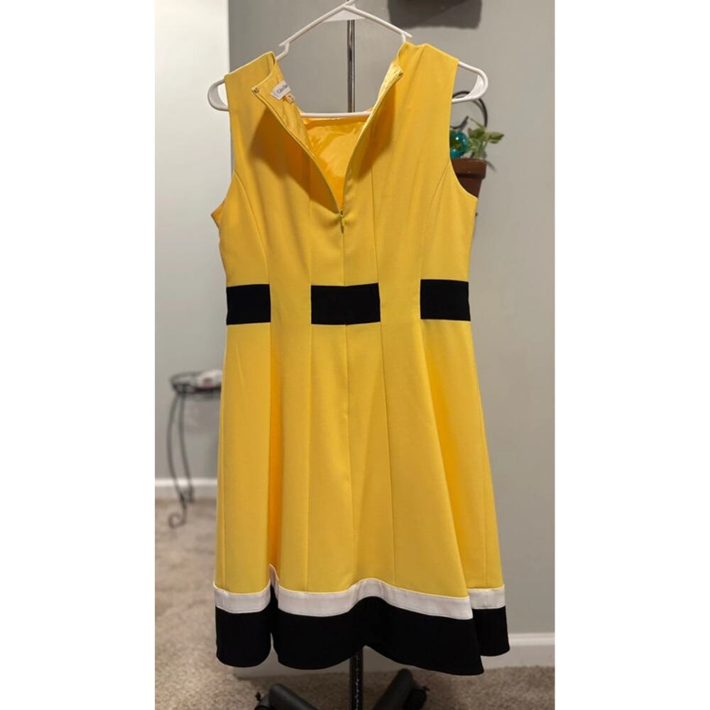 New Calvin Klein, Canary, yellow, and black dress 8P - Picture 5 of 6